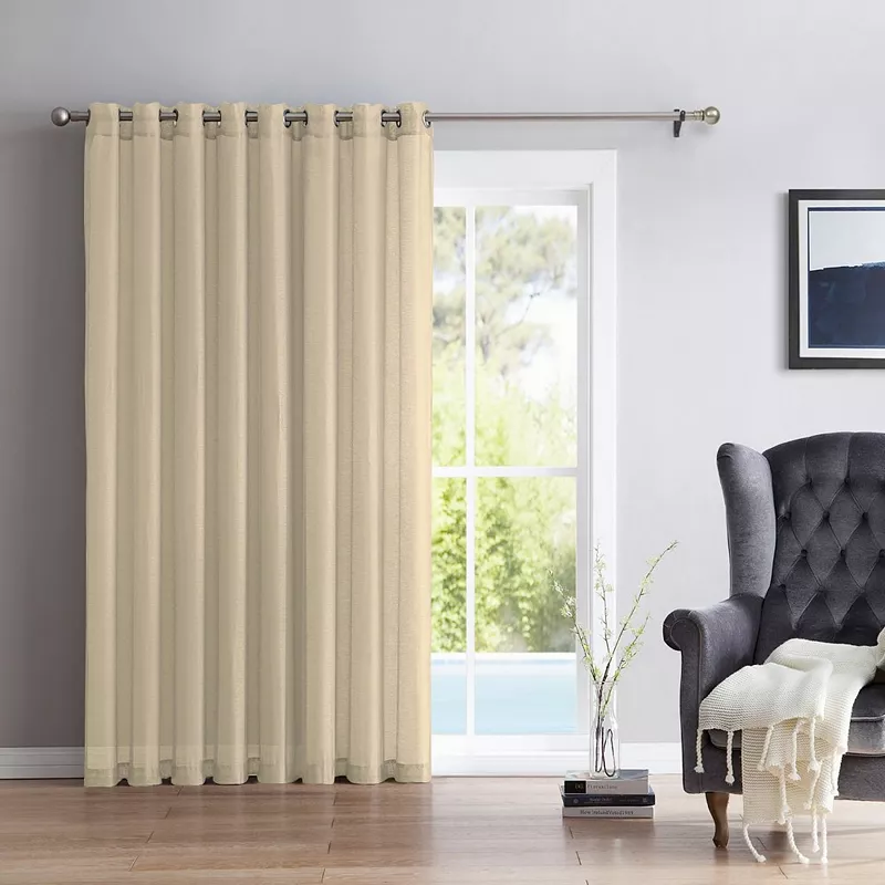 THD One Panel Extra Wide Sheer Voile Patio Door Grommet Curtain Panel for Sliding Doors - 100 inches wide