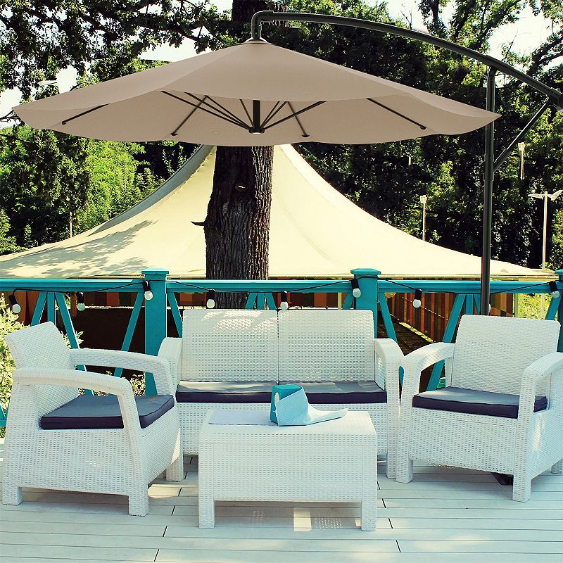 Pure Garden Tan Overhanging Patio Umbrella