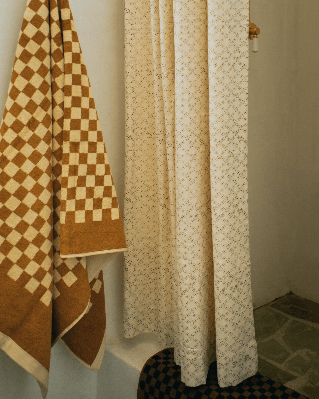 Nickey Kehoe Shower Curtain, Chestnut Lattice