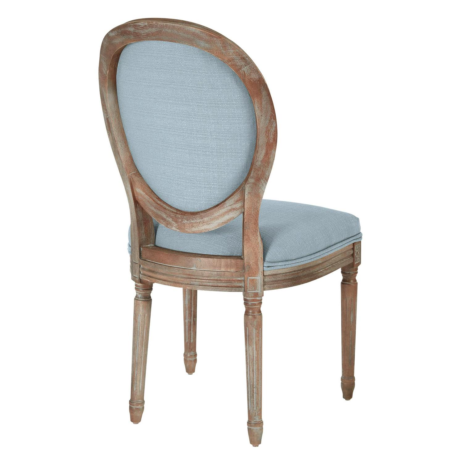 OSP Home Furnishings Lillian Oval Back Chair in Klein Sea Brushed Frame