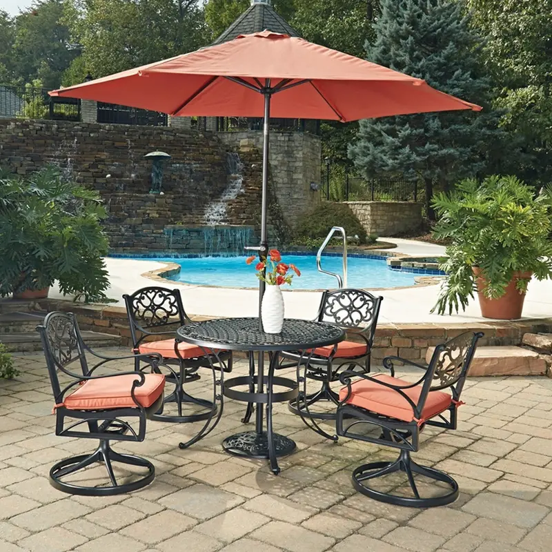 Sanibel 42 Black 6 Piece Outdoor Dining Set