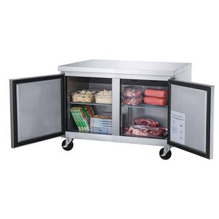 Elite Kitchen Supply 60 in. W 15.5 cu. ft. 2-Door Commercial Upright Undercounter Freezer EKS-EUC60F