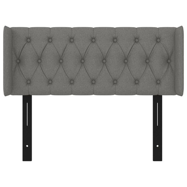 vidaXL Headboard with Ears Dark/Light Gray multisize Fabric - - 37455507