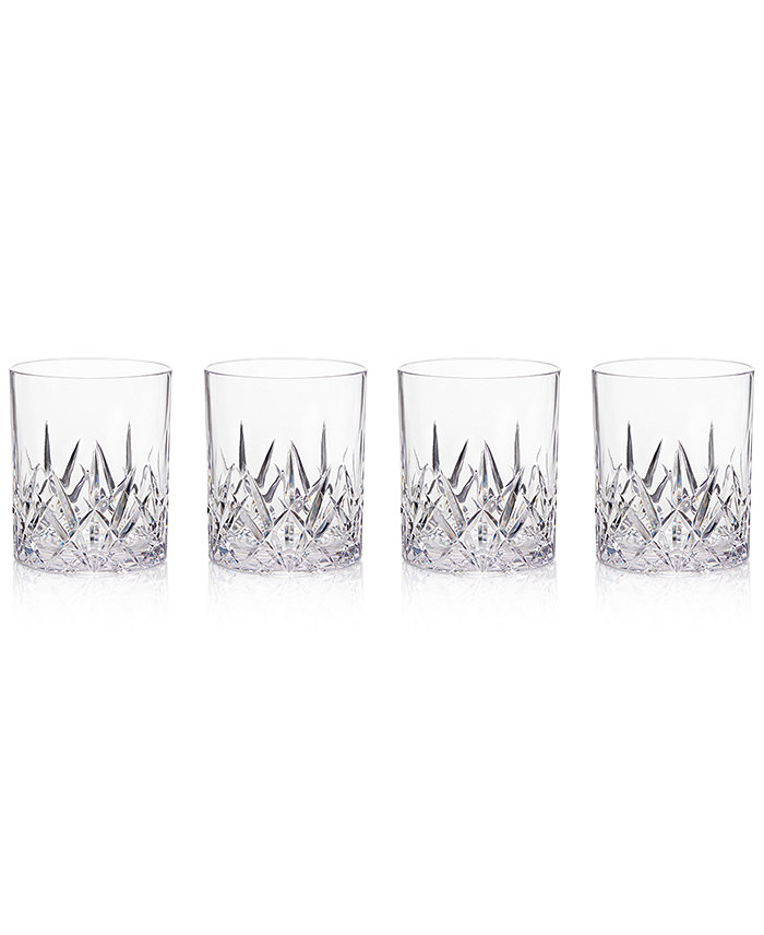 Q Squared Aurora Clear Double Old-Fashioned Tumblers Set of 4