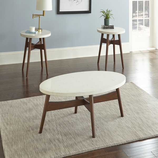 Cherry MDF and Solid Wood Round End Table