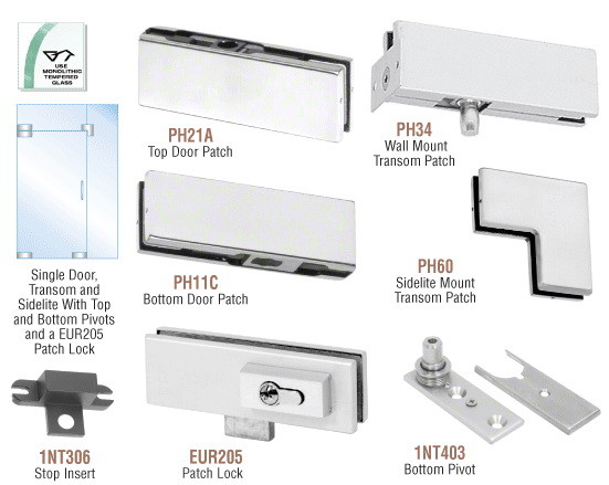 CRL PHE4LA Satin Anodized European Patch Door Kit ...