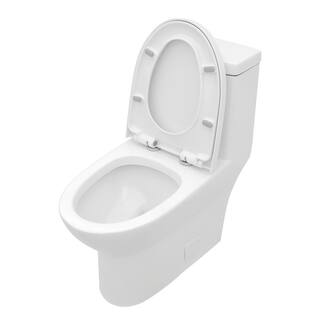 12 in. Rough-In 1-piece 1.281.1 GPF Single Flush Elongated Toilet in White Seat Included AL102MTPB