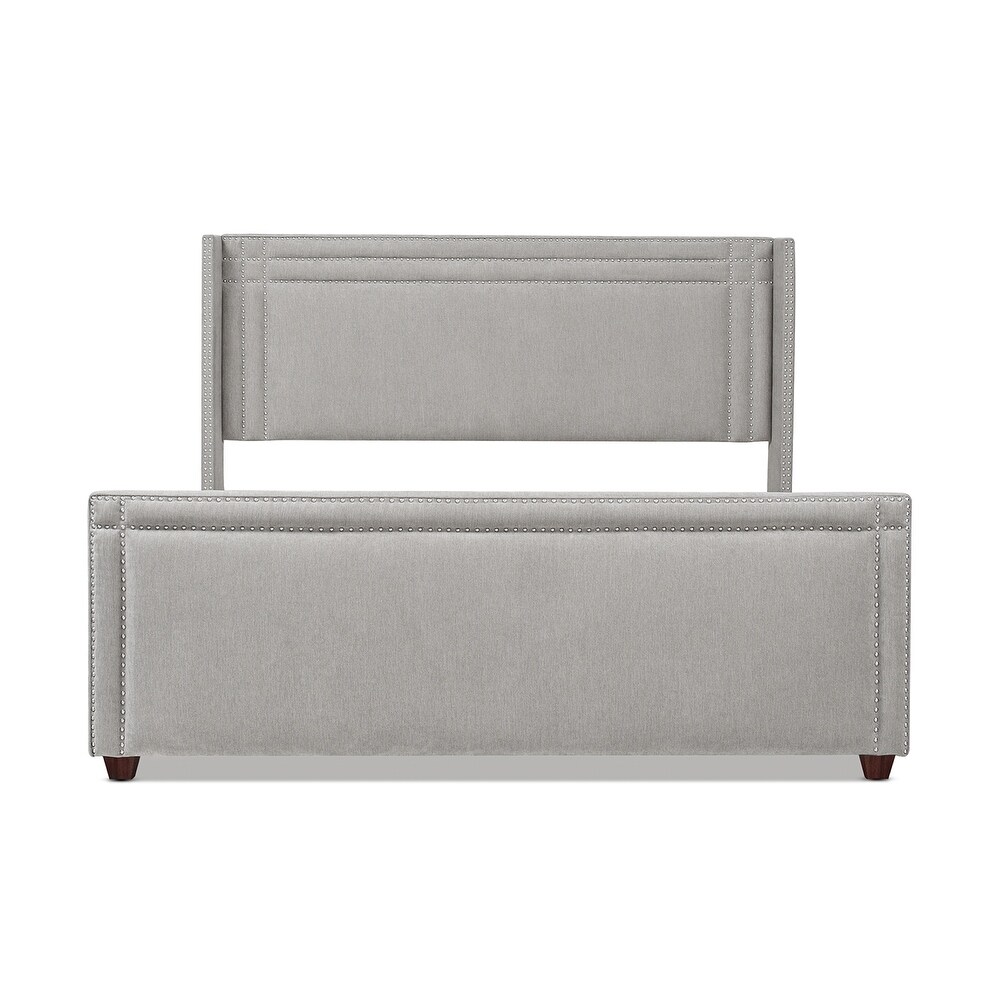 Elle Wingback Upholstered King Panel Bed