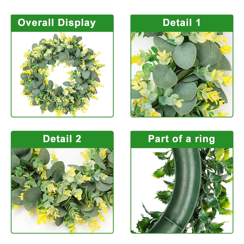 Hh 56 Garden Supplies Hanging Purple Boxwood Garland Artificial Decorative Flowers Wreaths and Plants for Door