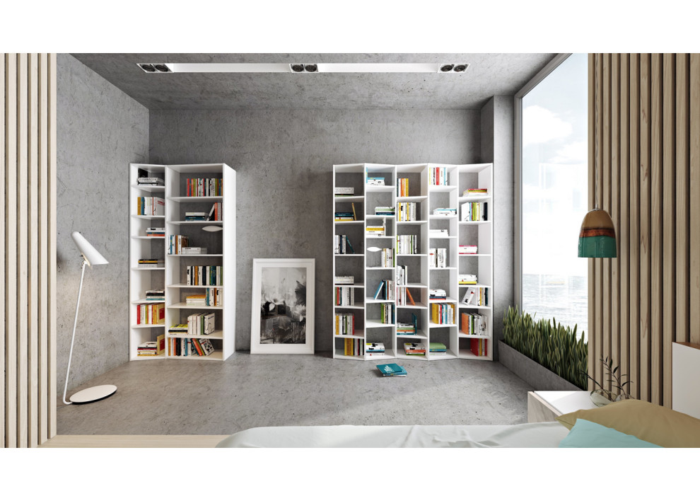 Modern White Large Modular Display Bookcase   Contemporary   Bookcases   by Plush Pod Decor  Houzz