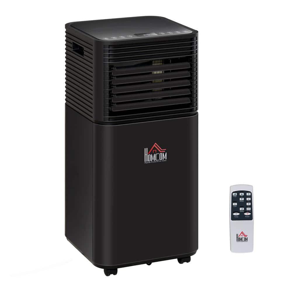 HOMCOM Black 10000 BTU Cooling Rating Portable Air Conditioner with 24H Timer