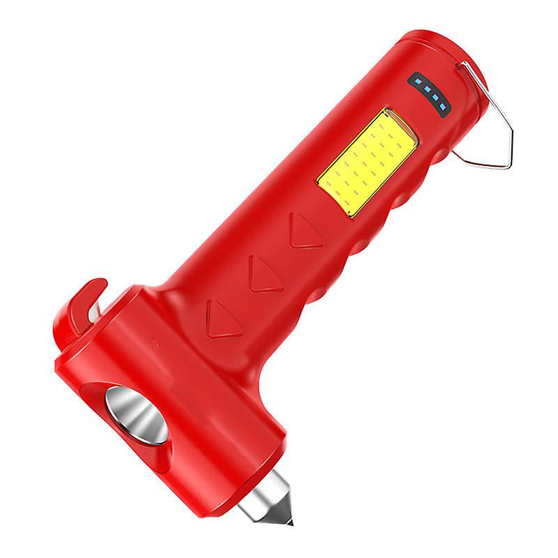 Usb Rechargeable Solar Led Flashlight Multi-function Emergency Torch Safety Hammer Mobile Power Compass For Outdoor Activities