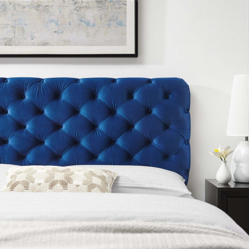 Modway Lizzy Tufted Twin Performance Velvet headboard   Contemporary   Headboards   by Uber Bazaar  Houzz