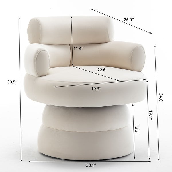 SEYNAR Modern Upholstered Swivel Comfy Accent Barrel Chair