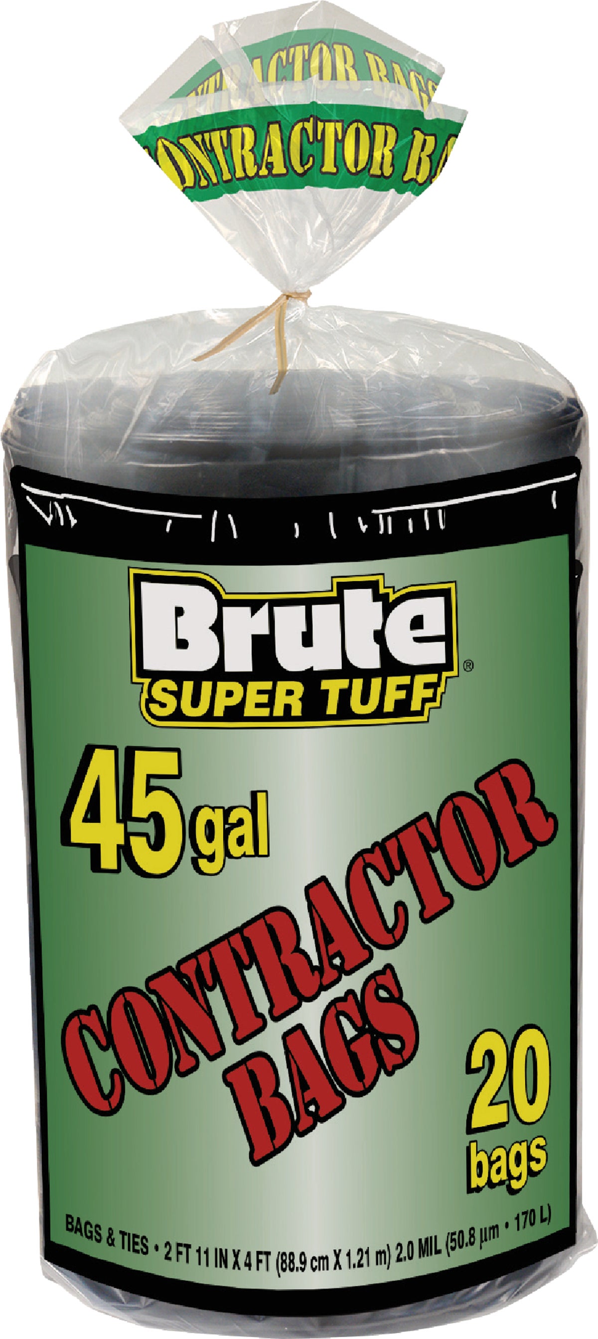 Brute Super Tuff Contractor Trash Bag 45 Gal. Black