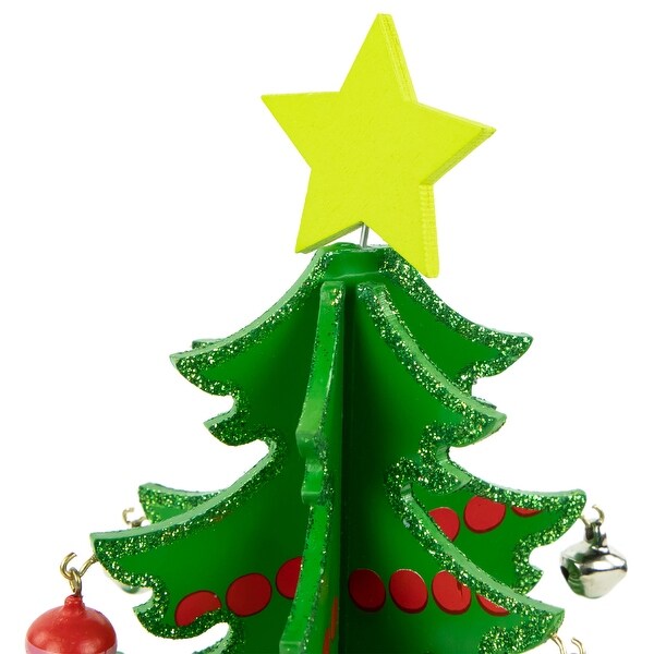 3D Wooden Christmas Tree with Ornaments Decoration