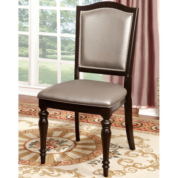 Classic Contemporary Set of 2 Arm Chairs Dark Waln...