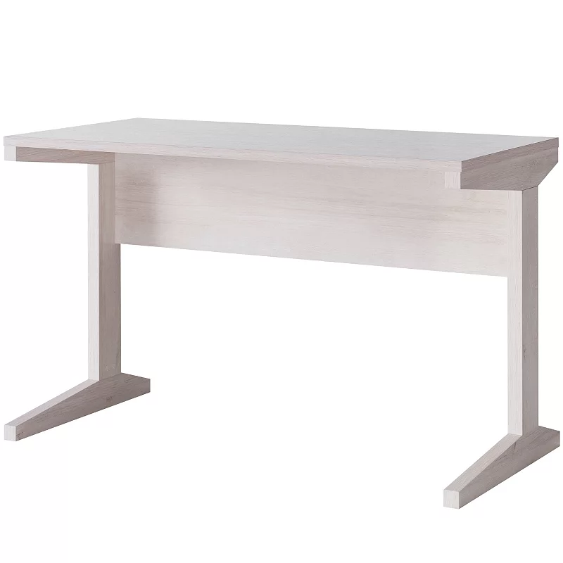 FC Design White Oak Home Office Computer Desk with Spacious Top for Students and Work