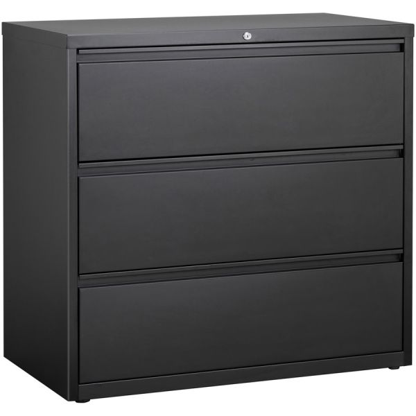 Lorell 3-Drawer Black Lateral File Cabinet， Letter/Legal/A4， 42