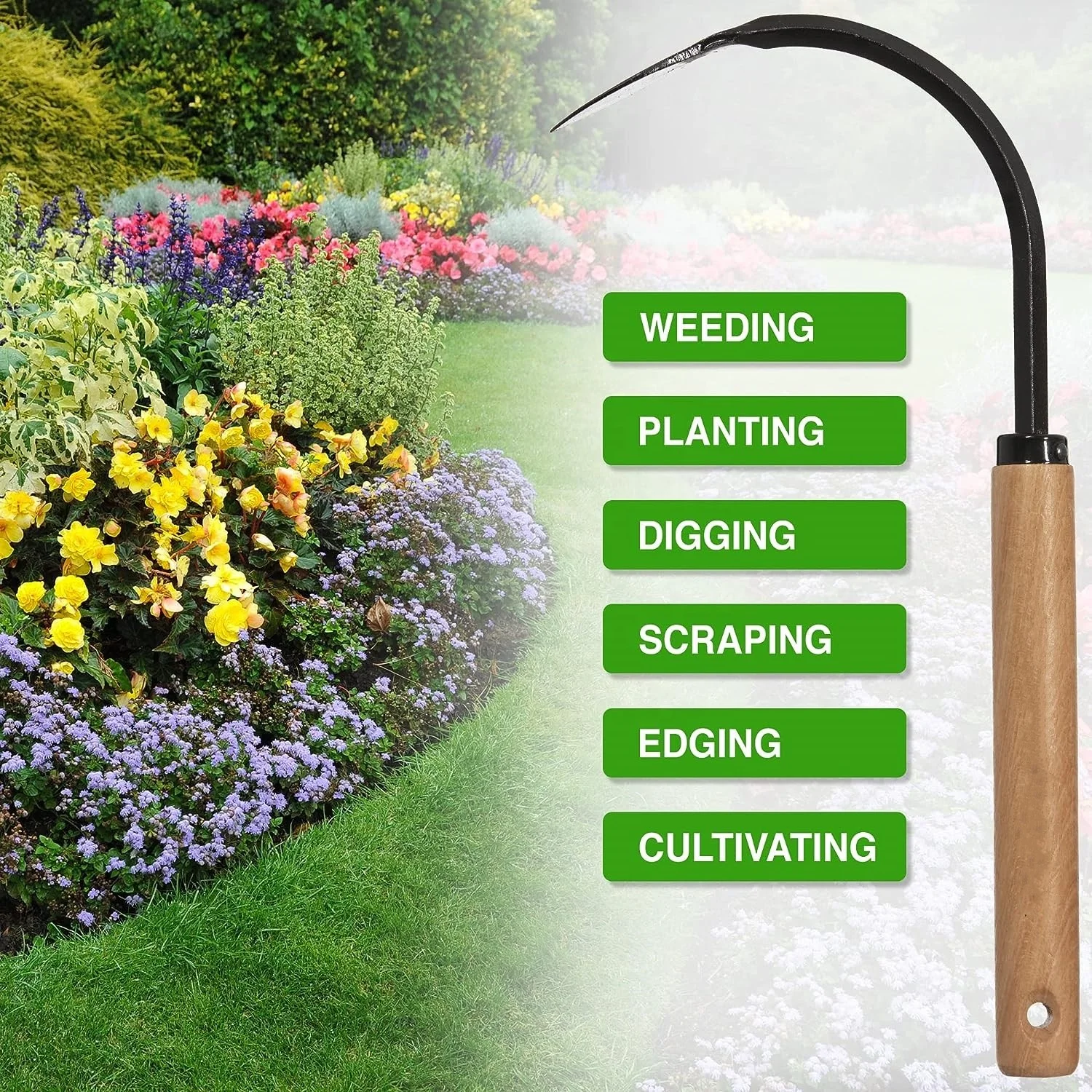 Garden hook Weed Puller Tool  Garden weeder Hand Cultivator Cobra Head Original Weeder  Edging Tool