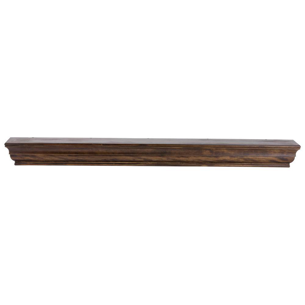 Dogberry Collections 60 in. Dark Chocolate Shaker Mantel Shelf m-shak-6077-dkch-none