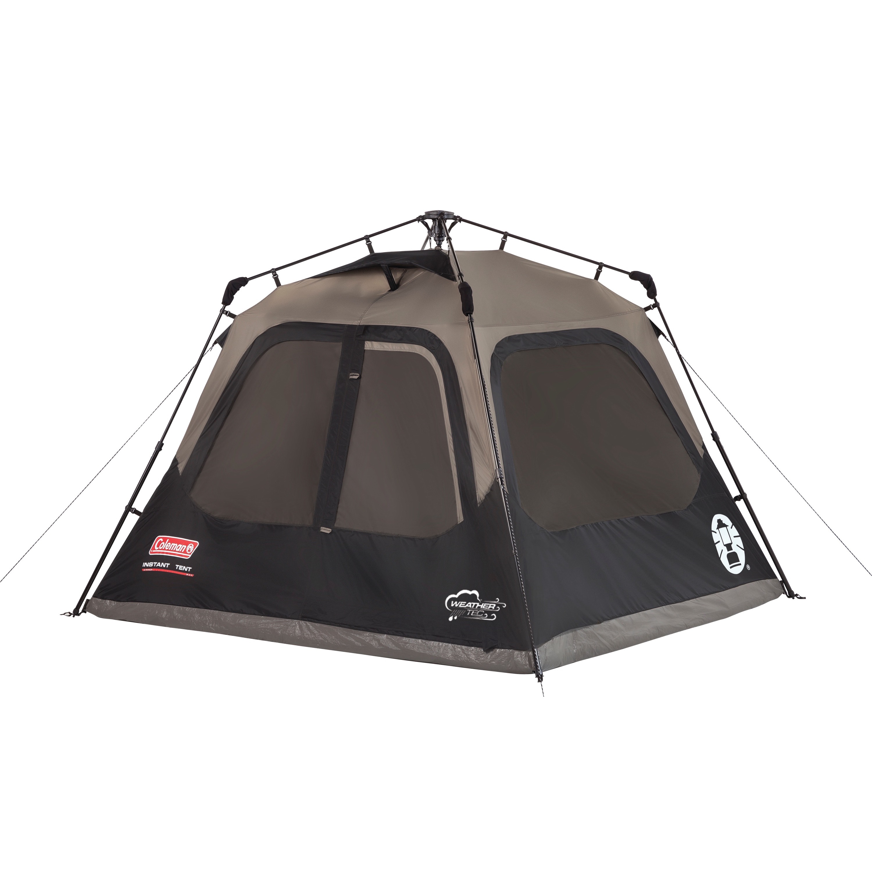 Coleman 4-Person Cabin Camping Tent with Instant Setup， 1 Room， Gray