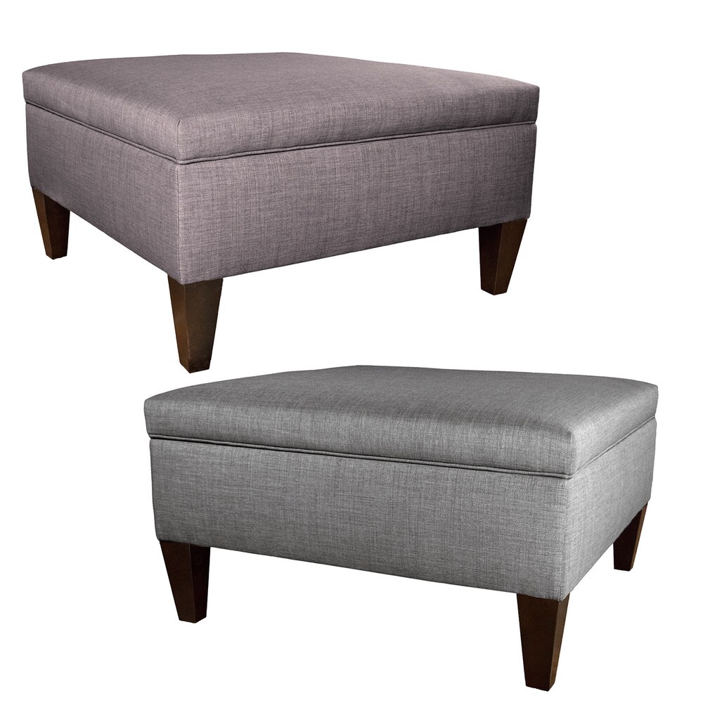 MJL Furniture Manhattan Espresso Fabric Upholstered Organizational Cocktail Ottoman Table