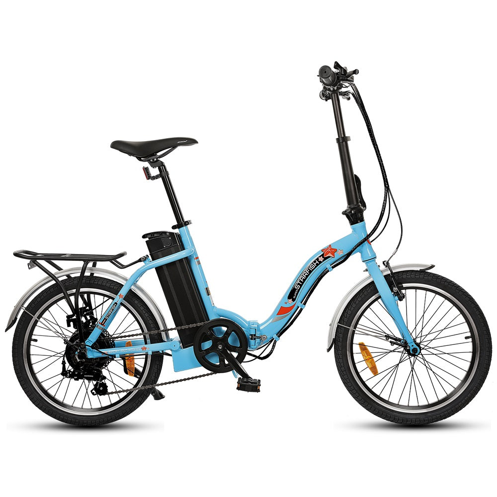 Ecotric Starfish Lightweight Folding & Easy To Carry Long Distance Step Thru Electric Bike For Shorter Commute, Leisure, and Trail Riders