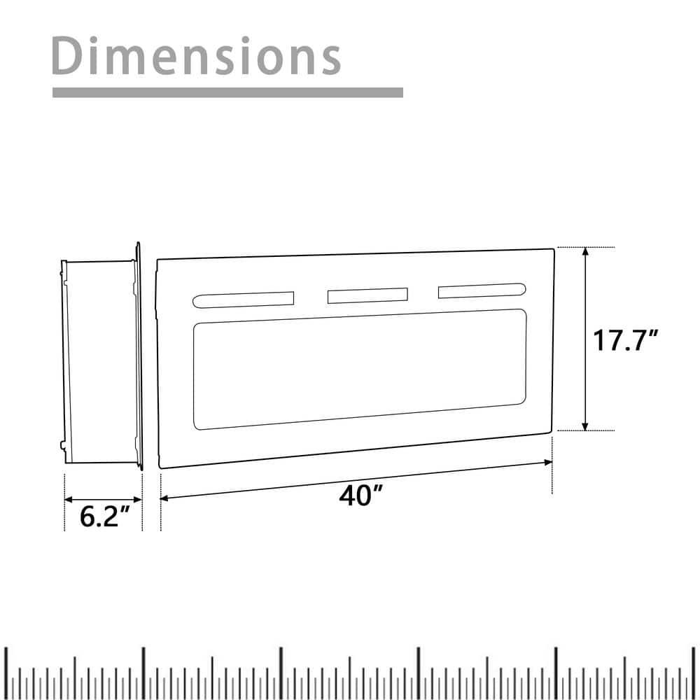 PHI VILLA 40 in Wall Mounted and BuiltIn Electric Fireplace in Black