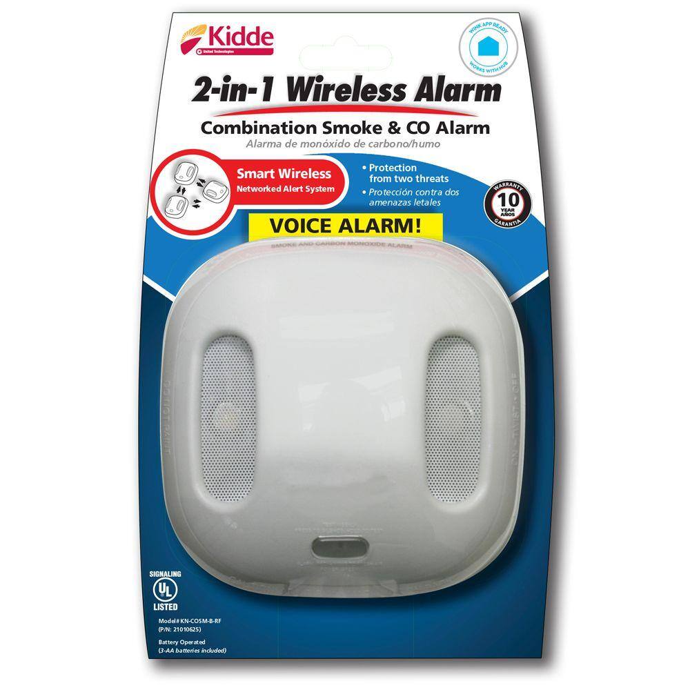 Kidde Battery Operated Smoke and Carbon Monoxide Combination Detector with Wire-Free Interconnect and Voice Alarm 21027448