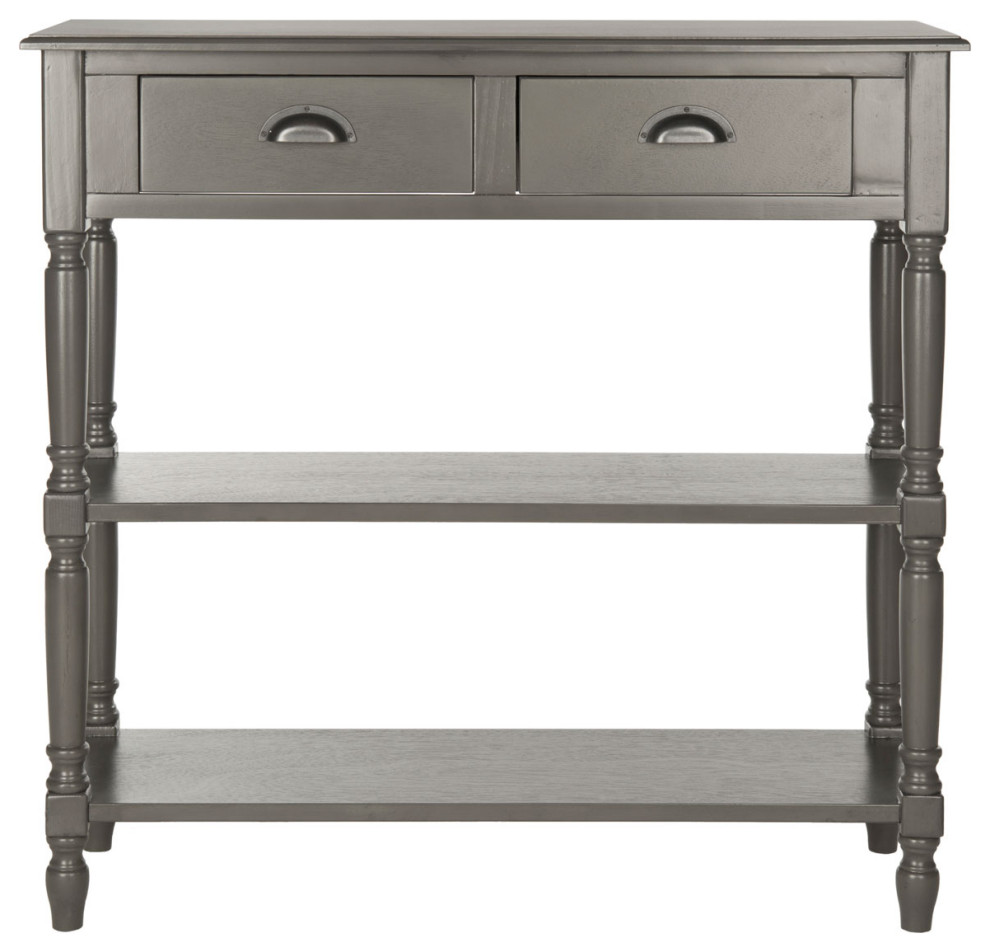 Mae Console Table With Storage Grey   Traditional   Console Tables   by Peachtree Fine Furniture  Houzz