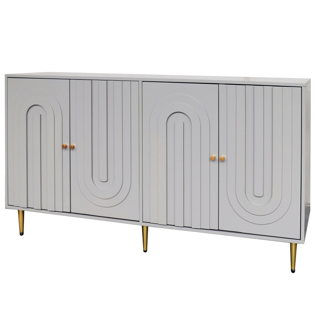 Modern Lacquered 4 Door Wooden Cabinet Sideboard Buffet Server Cabinet