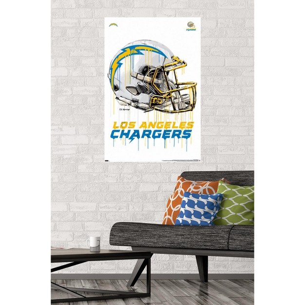 Trends International Nfl Los Angeles Chargers Drip Helmet 20 Unframed Wall Poster Prints