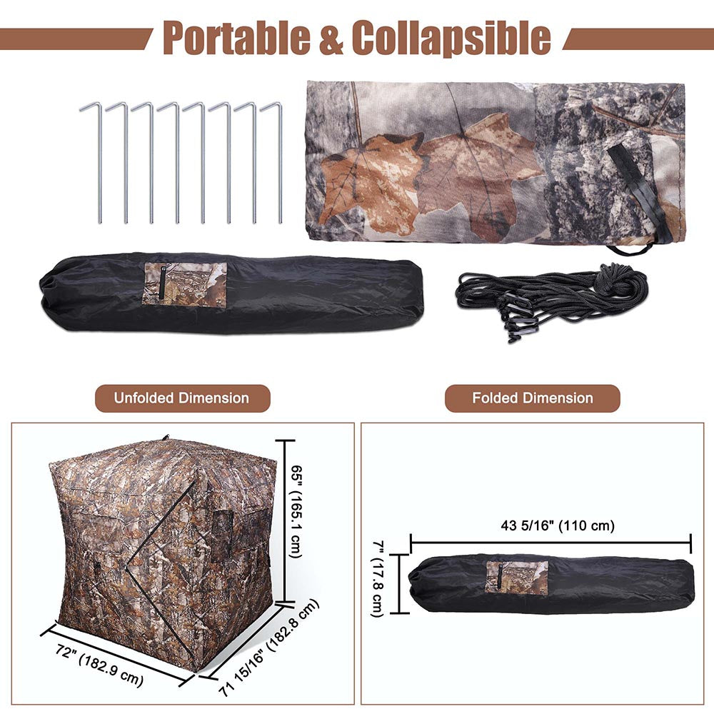 Yescom Square Pop Up Camp-out Hunting Ground Blinds Camo