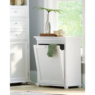 Home Decorators Collection Hampton Harbor 24 in. Single Tilt-Out Hamper in White BF-24162-WH