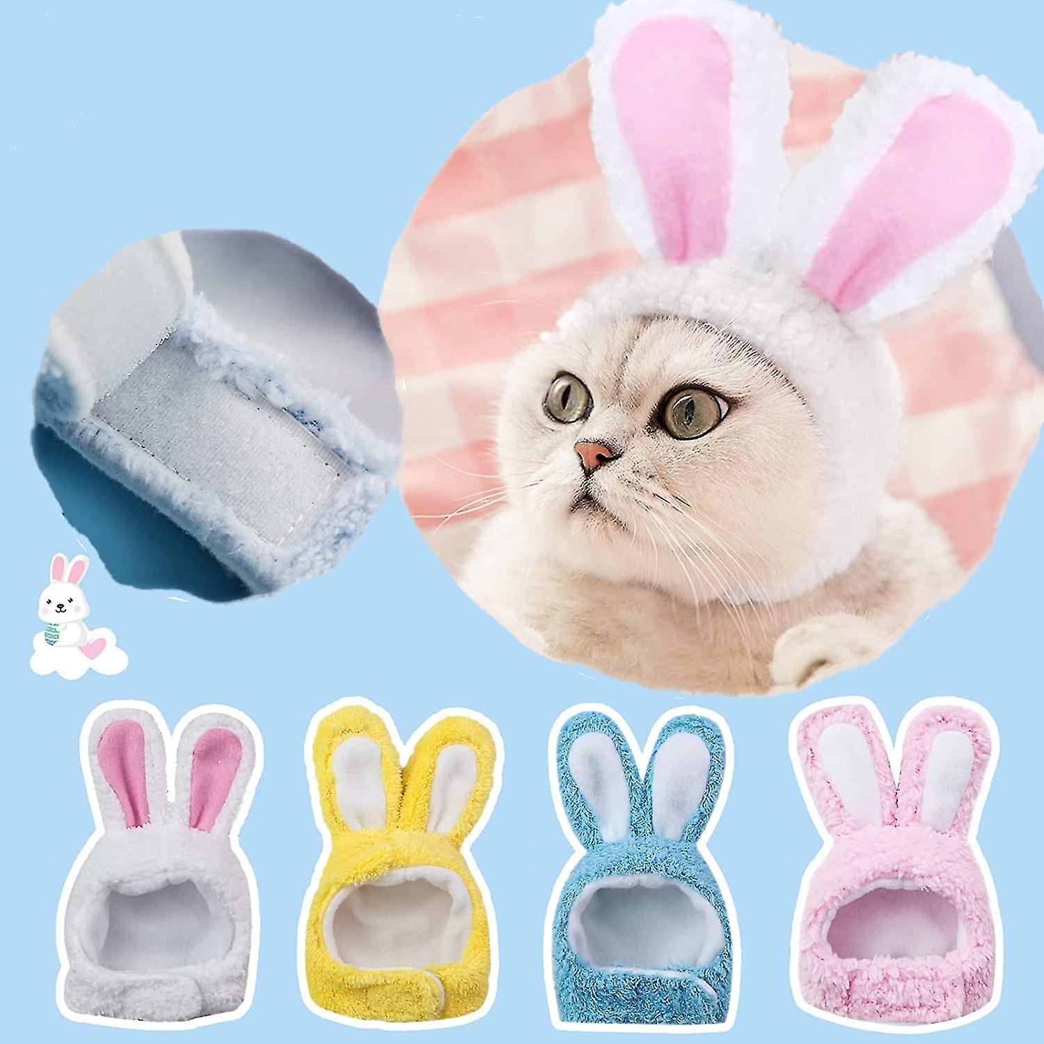 Bunny Ear Cat Hat，pet Headgear Adjustable Pet Headband For Kitten Puppy