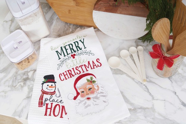 Sentiment With Santa Claus Cotton Flour Sack Kitchen Dish Towel 27l X 18w In