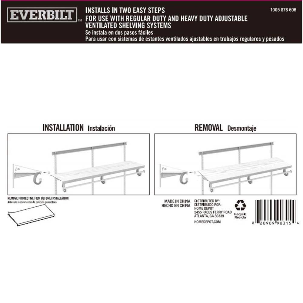 Everbilt 2 ft. x 12 in. Decorative Shelf Cover - White 90315