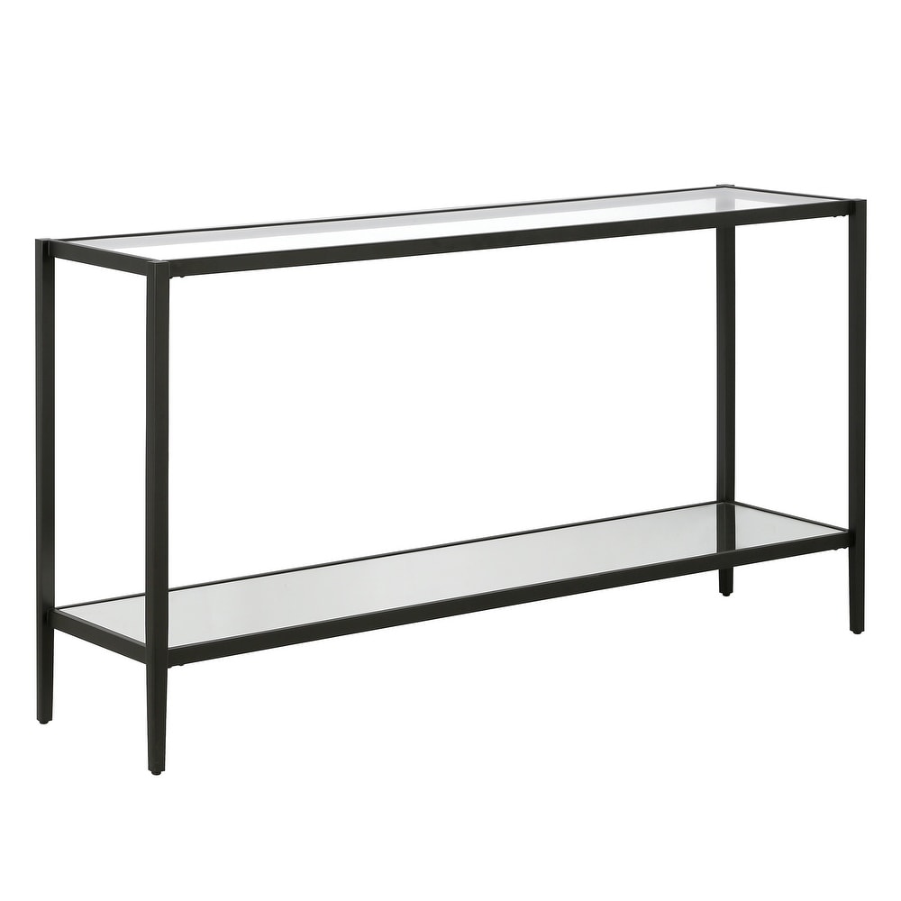 Hera Rectangular Console Table with Mirror Shelf