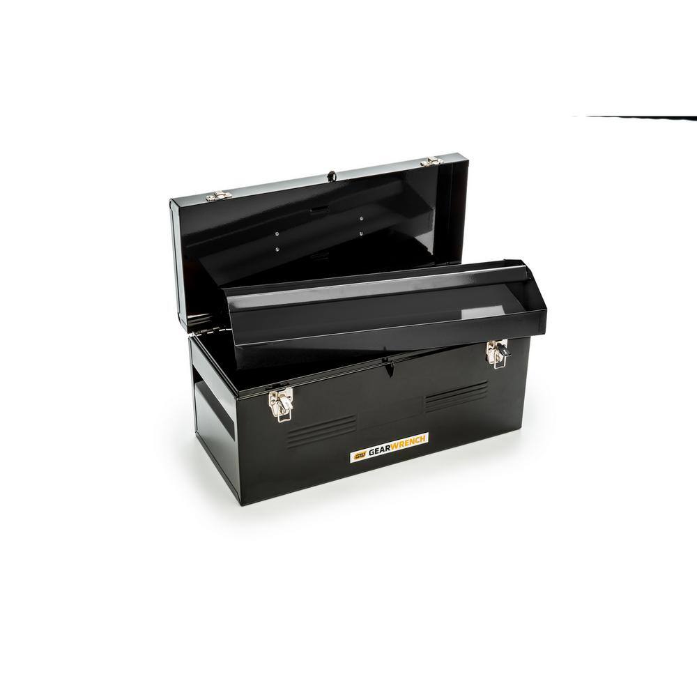 GEARWRENCH 20 in. Black Steel Tote Box with Organization Tray 83130