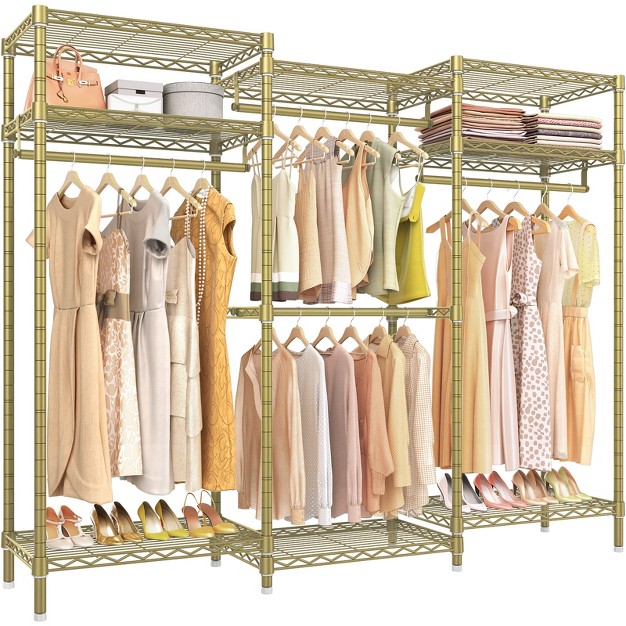 Vipek V5i Garment Rack Heavy Duty Clothes Rack Portable Closet Wardrobe Bedroom Armoires Freestanding Clothing Rack Gold