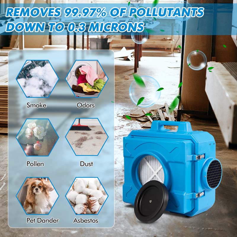 HEPA Air Scrubber for Industrial Commercial, Heavy Duty Air Cleaner Negative Air Machine ETL Certified Air Purifier