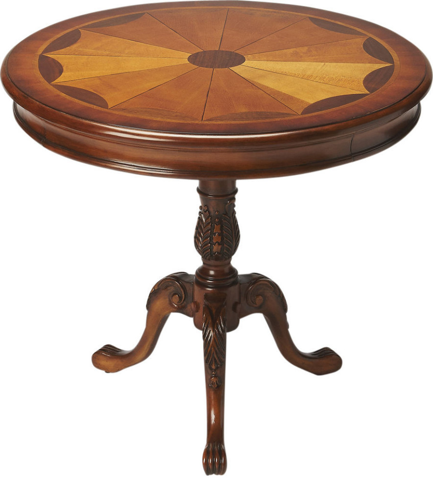 Carissa Round Pedestal Table   Traditional   Side Tables And End Tables   by HedgeApple  Houzz