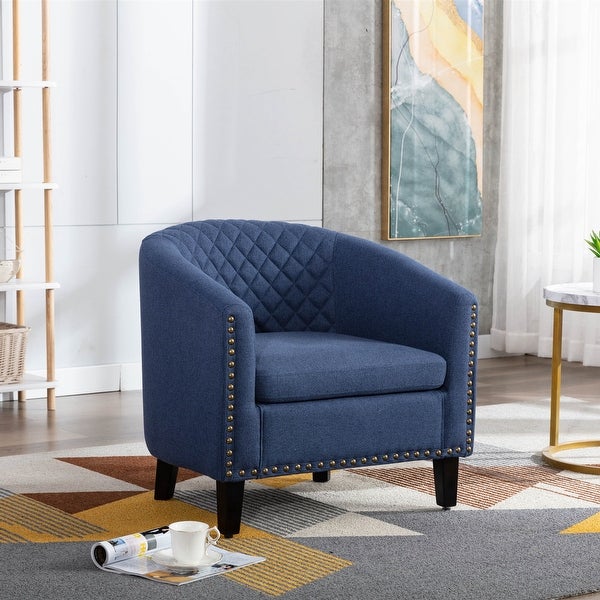 Accent Barrel Chair Living Room Chair with Nailheads