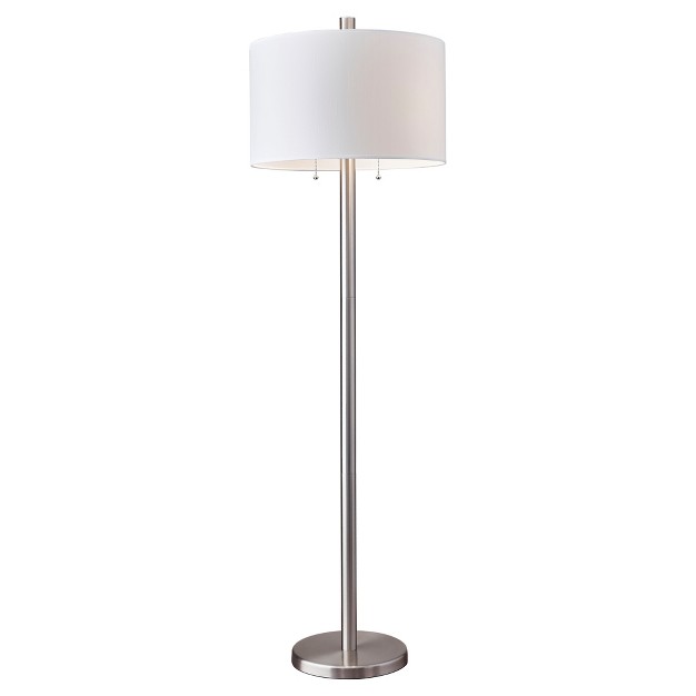 Boulevard Floor Lamp Silver white Adesso