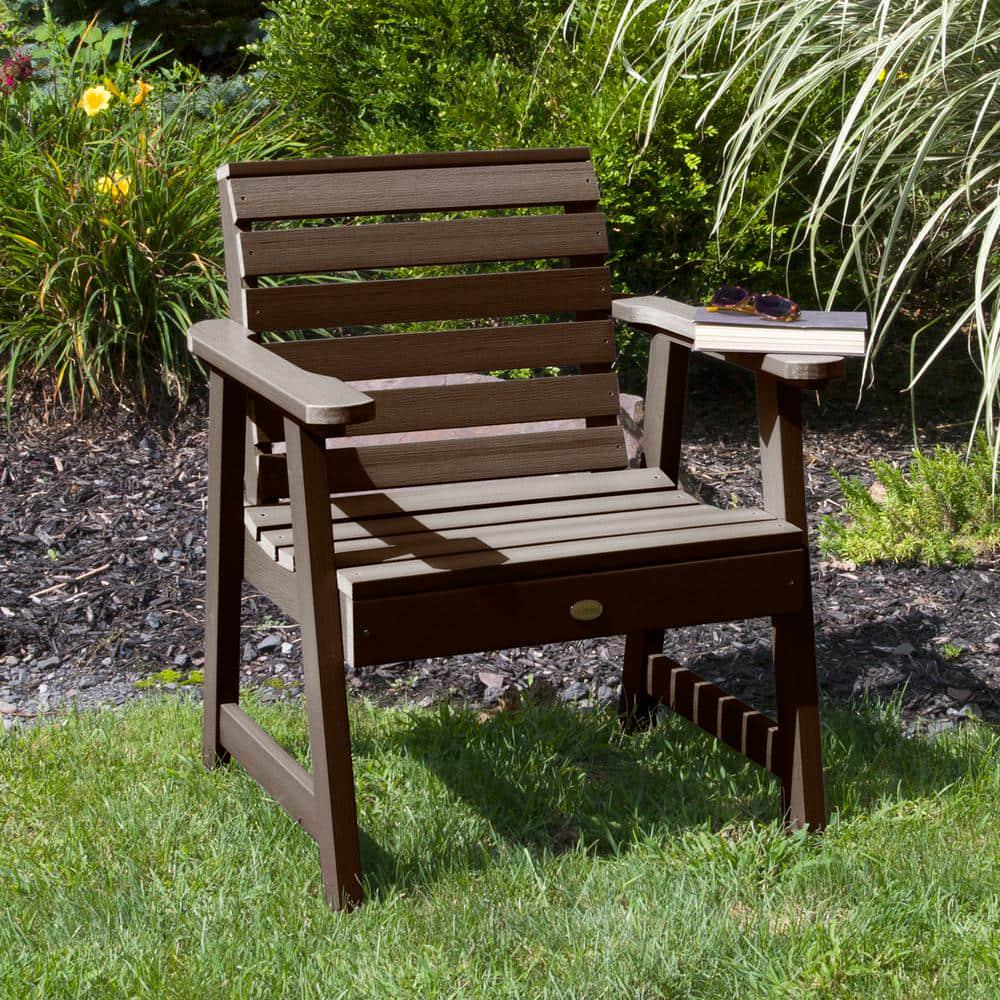 Highwood Weatherly Weathered Acorn Plastic Outdoor Lounge Chair