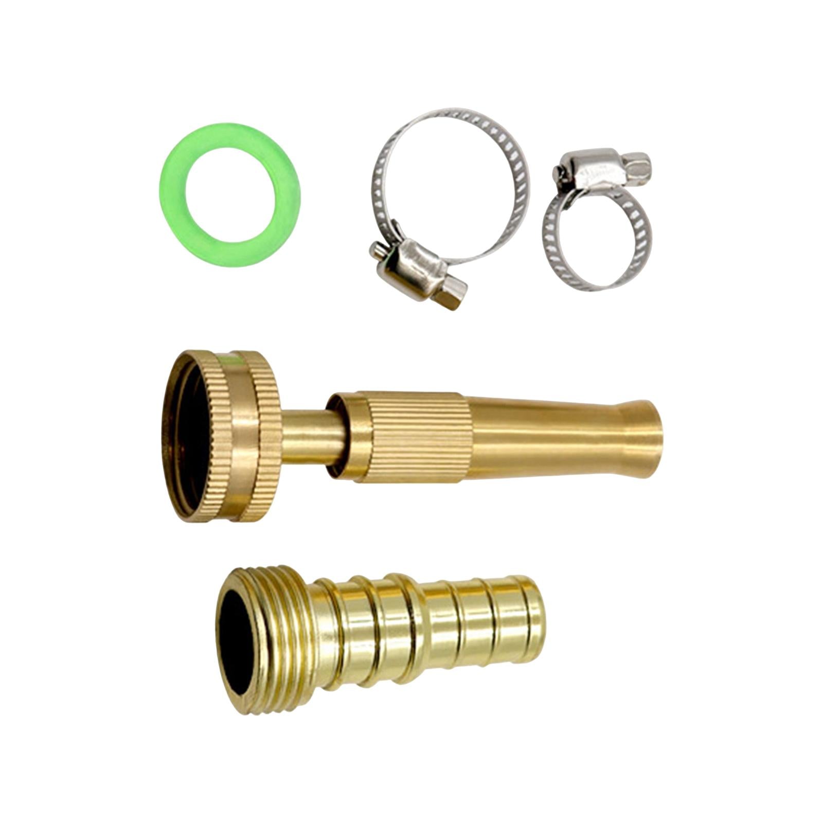 Brass Adjustable Hose Nozzle High Power Jet Sprayer Pressure Spray Attachment Quick Connector Garden Hose Nozzle for Home Cleaning