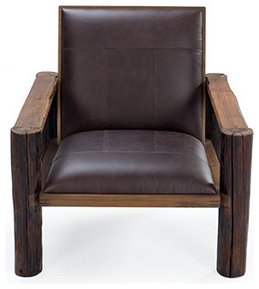 Auburn Leather Chair   Rustic   Armchairs And Accent Chairs   by Maria Yee Inc  Houzz