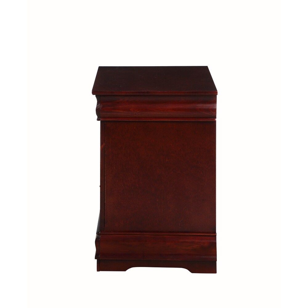 ansitional and Romantic nightstand with Center Metal GLIDE and French Back Dovetail Drawer for Your Bedrooms and Other Scenses