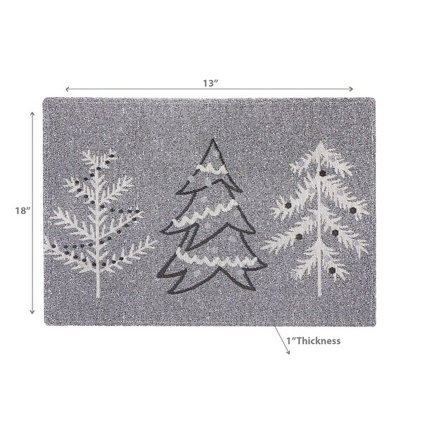 Christmas Tapestry Placemat Gray Trees 13X18